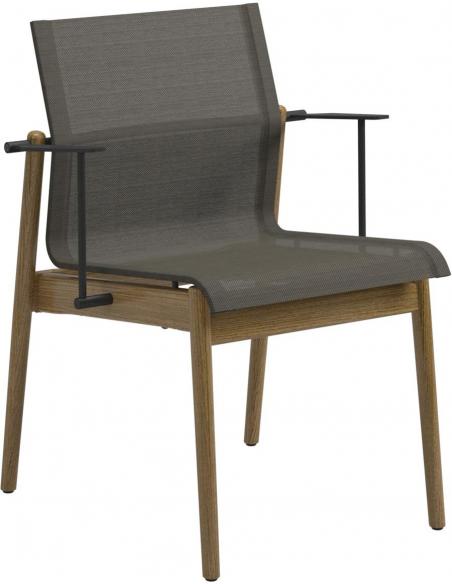 Gloster Sway Teak Stacking Armchair - Meteor/Granite