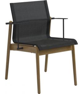 Gloster Sway Teak Stacking Armchair - Meteor/Anthracite