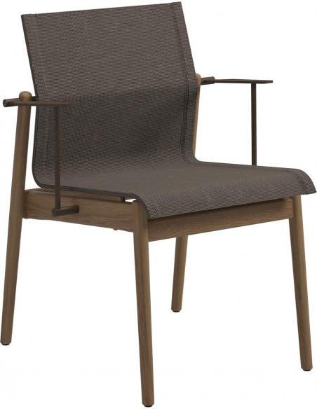 Gloster Sway Teak Stacking Armchair - Java/Sepia