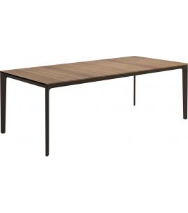 Gloster Carver 220x100cm Rectangular Dining Table – Java Frame with Slatted Teak Top