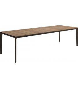 Gloster Carver 280x100cm Rectangular Dining Table – Java Frame with Slatted Teak Top