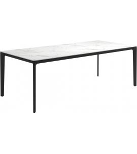 Gloster Carver 220x100cm Rectangular Dining Table – Meteor Frame with Bianco Ceramic Top