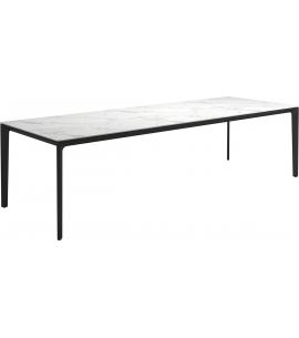 Gloster Carver 280x100cm Rectangular Dining Table – Meteor Frame with Bianco Ceramic Top