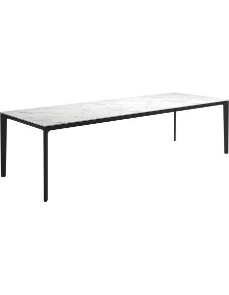 Gloster Carver 280x100cm Rectangular Dining Table – Meteor Frame with Bianco Ceramic Top
