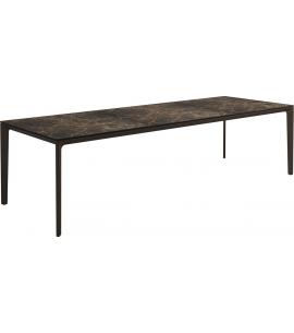 Gloster Carver 280x100cm Rectangular Dining Table – Java Frame with Emperor Ceramic Top