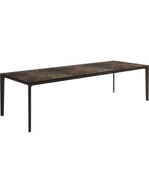 Gloster Carver 280x100cm Rectangular Dining Table – Java Frame with Emperor Ceramic Top