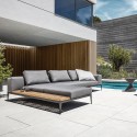 Gloster Grid Left/Right Chaise Unit Teak (White Frame)