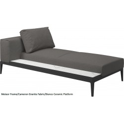Gloster Grid Left/Right Chaise Unit Bianco Ceramic (Meteor Frame)