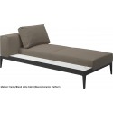 Gloster Grid Left/Right Chaise Unit Bianco Ceramic (Meteor Frame)