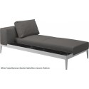 Gloster Grid Left/Right Chaise Unit Nero Ceramic (White Frame)