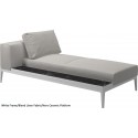 Gloster Grid Left/Right Chaise Unit Nero Ceramic (White Frame)