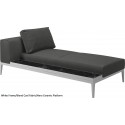 Gloster Grid Left/Right Chaise Unit Nero Ceramic (White Frame)