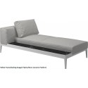 Gloster Grid Left/Right Chaise Unit Nero Ceramic (White Frame)