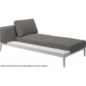 Gloster Grid Left/Right Chaise Unit Bianco Ceramic (White Frame)