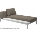 Gloster Grid Left/Right Chaise Unit Bianco Ceramic (White Frame)