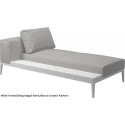Gloster Grid Left/Right Chaise Unit Bianco Ceramic (White Frame)