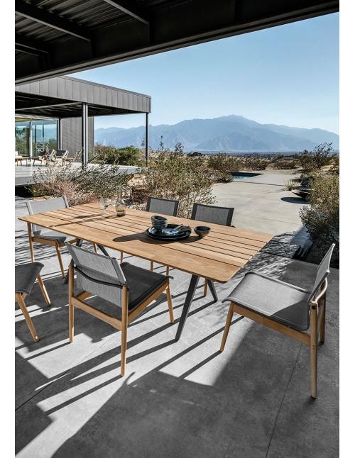 Gloster Sway Teak Stacking Chair - Meteor/Granite
