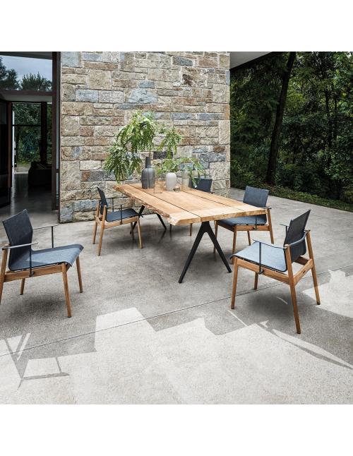 Gloster Sway Teak Stacking Armchair - Meteor/Anthracite