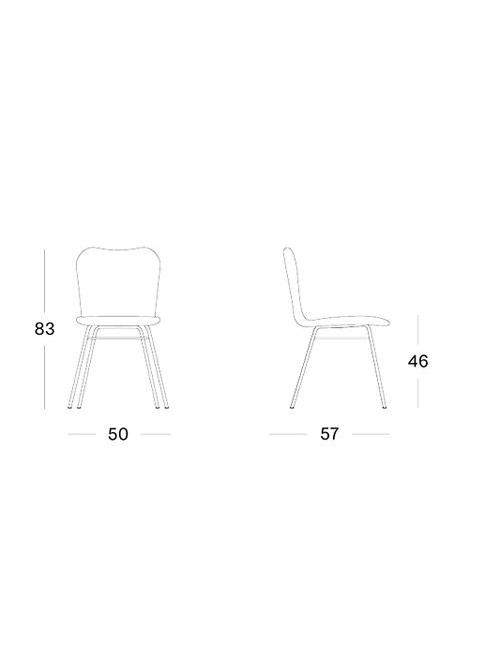 Vincent Sheppard Lena Dining Chair Steel A Base - Old Lace