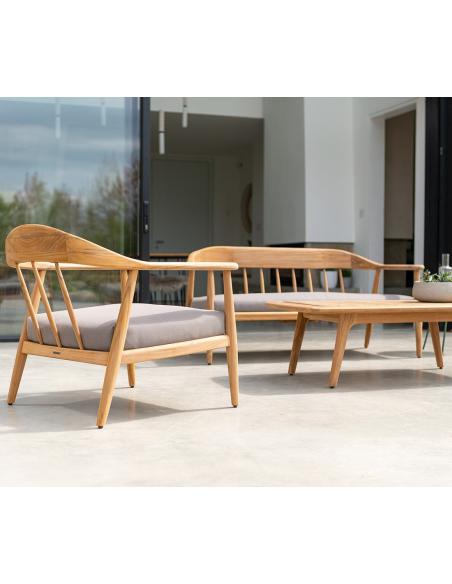 Alexander Rose Dana Teak Lounge Armchair with Seat Cushion