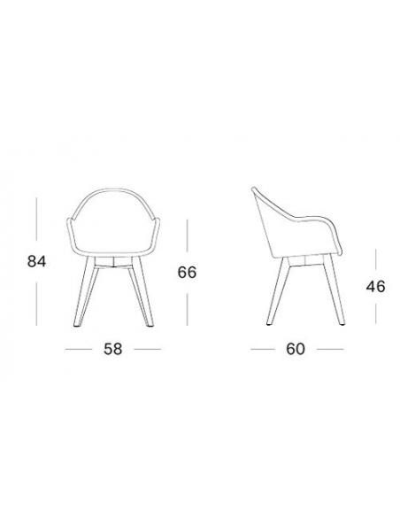 Vincent Sheppard Edgard Dining Chair with Teak Base - Mocca