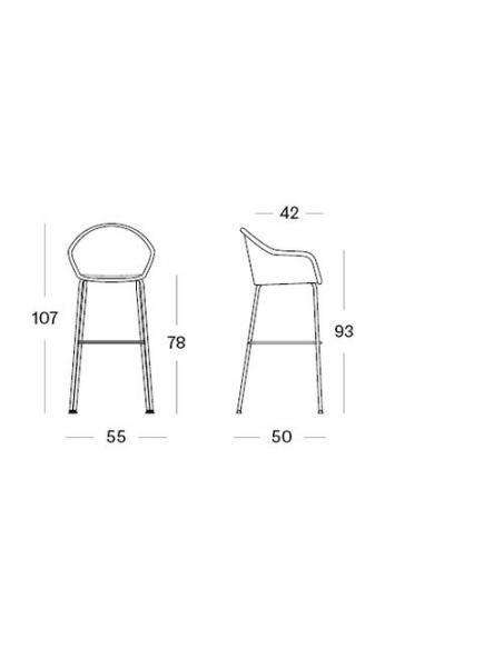 Vincent Sheppard Edgard Bar Stool Steel A Base