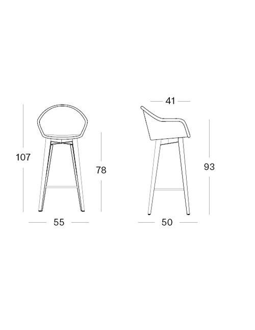 Vincent Sheppard Edgard Bar Stool Teak Base