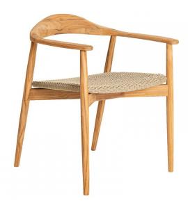Alexander Rose Dana Teak Dining Armchair w. Natural Rope Seat