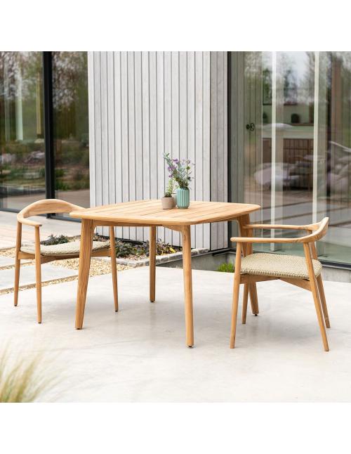 Alexander Rose Dana Teak Dining Armchair w. Natural Rope Seat