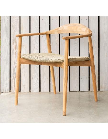 Alexander Rose Dana Teak Dining Armchair w. Natural Rope Seat