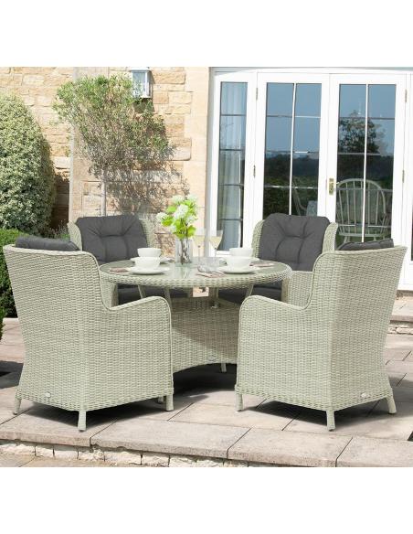 Bramblecrest Chedworth Dove Grey 4 Seater Dining Set