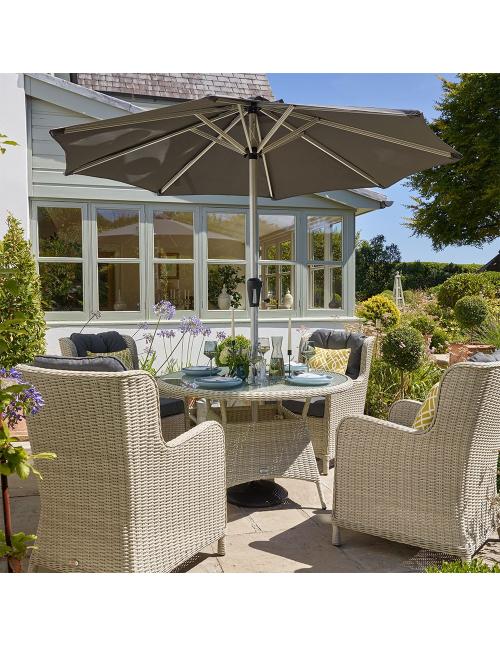Bramblecrest Chedworth Dove Grey 4 Seater Dining Set