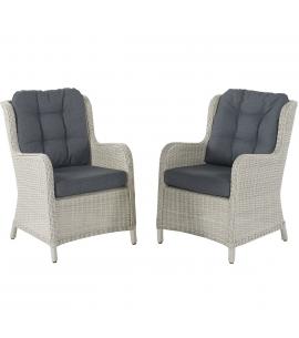 Bramblecrest Chedworth Dove Grey Hi-Back Armchairs (Set of 2)