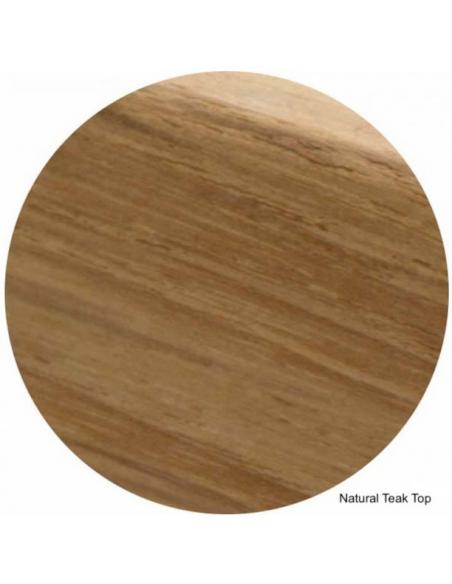 Barlow Tyrie Aura 140cm Round Table - Graphite Frame with Teak Top