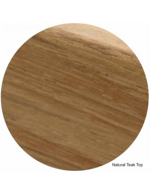 Barlow Tyrie Aura 140cm Round Table - Arctic White Frame with Teak Top