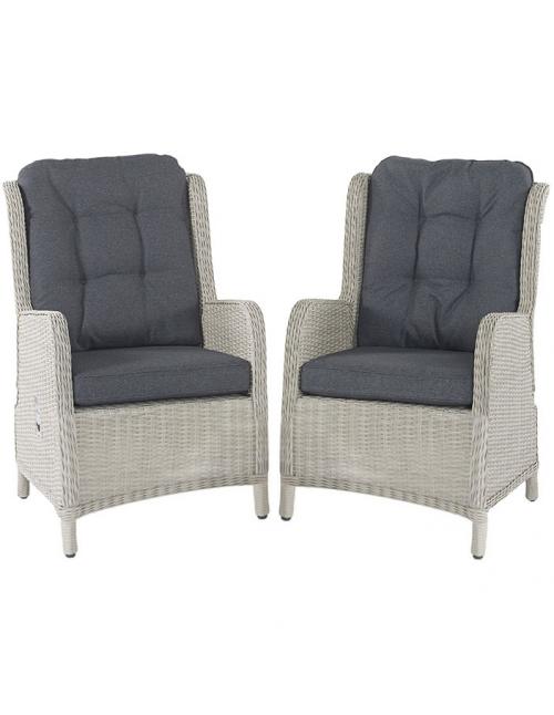 Bramblecrest Chedworth Dove Grey Hi-Back Recliner Chairs (Set of 2)