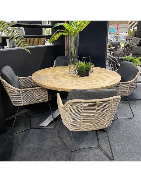 4 Seasons Outdoor Prado 130cm Round Table with Anthracite Legs