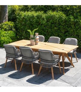 4 Seasons Outdoor Ancora 6 Seat Dining Set with Bel Air...