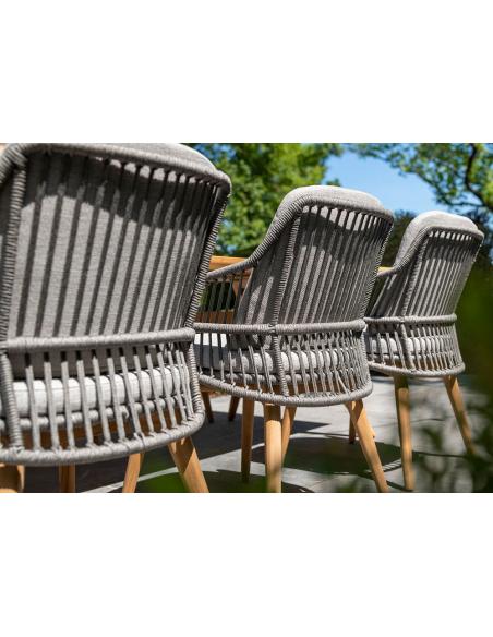 4 Seasons Outdoor Ancora 6 Seat Dining Set with Bel Air 240cm Teak Table