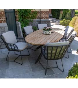 4 Seasons Outdoor Fabrice 6 Seat Dining Set with Prado...