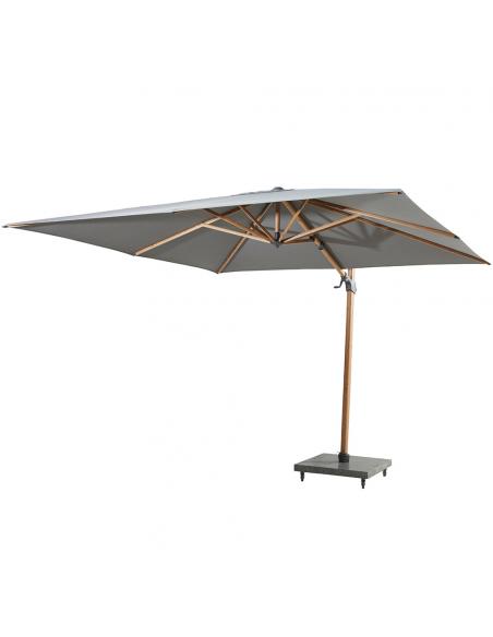 4 Seasons Outdoor Siesta Premium 300cm Charcoal Square Parasol with Wood Effect Frame