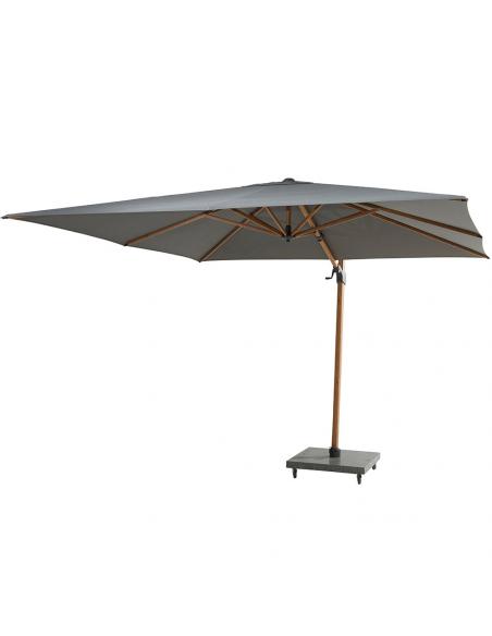 4 Seasons Outdoor Siesta Premium 300cm Charcoal Square Parasol with Wood Effect Frame