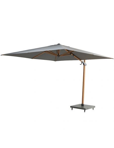 4 Seasons Outdoor Siesta Premium 300cm Charcoal Square Parasol with Wood Effect Frame