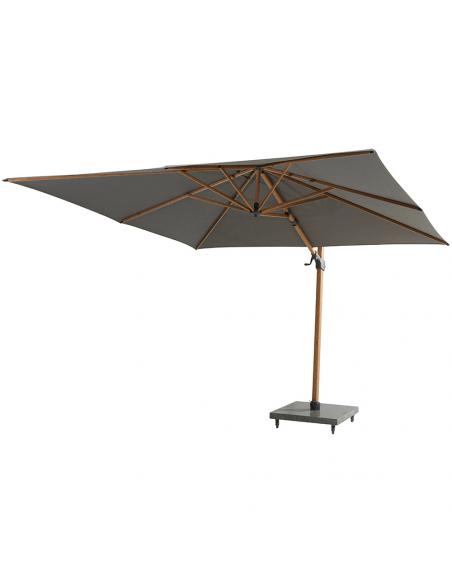 4 Seasons Outdoor Siesta Premium 300cm Charcoal Square Parasol with Wood Effect Frame