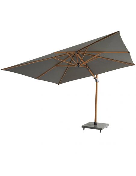 4 Seasons Outdoor Siesta Premium 300cm Charcoal Square Parasol with Wood Effect Frame