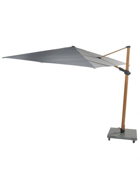 4 Seasons Outdoor Siesta Premium 300cm Charcoal Square Parasol with Wood Effect Frame