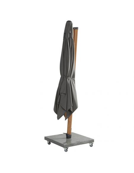 4 Seasons Outdoor Siesta Premium 300cm Charcoal Square Parasol with Wood Effect Frame