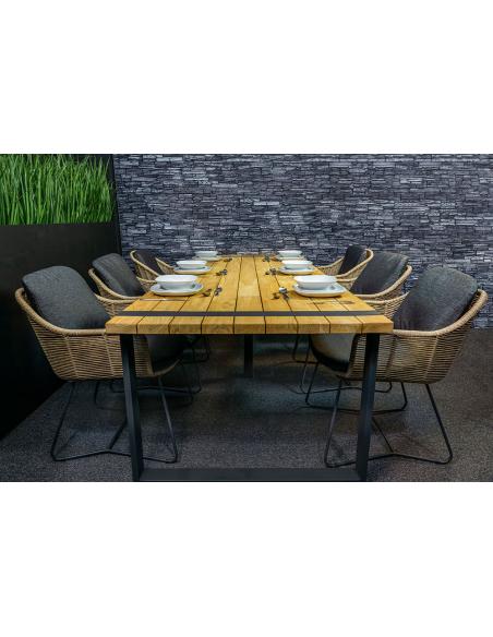 4 Seasons Outdoor Belmond 6 Seat Dining Set with Alto 240cm Teak Table