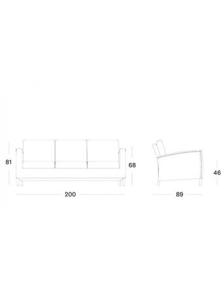 Vincent Sheppard Safi Lounge Sofa 3S with Seat and Back Cushions