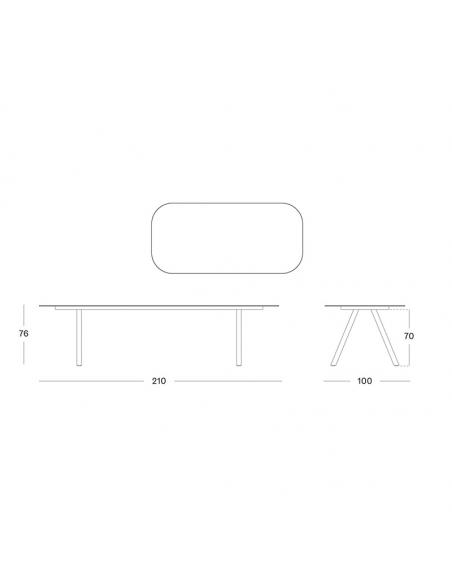 Vincent Sheppard Kodo Dining Table 210 x 100 - Dune White